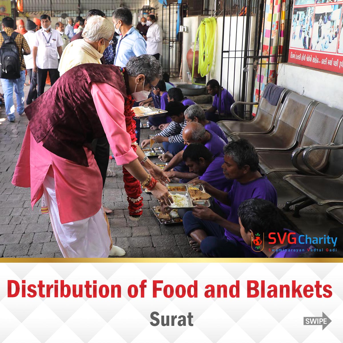 Distribution of Food and Blankets